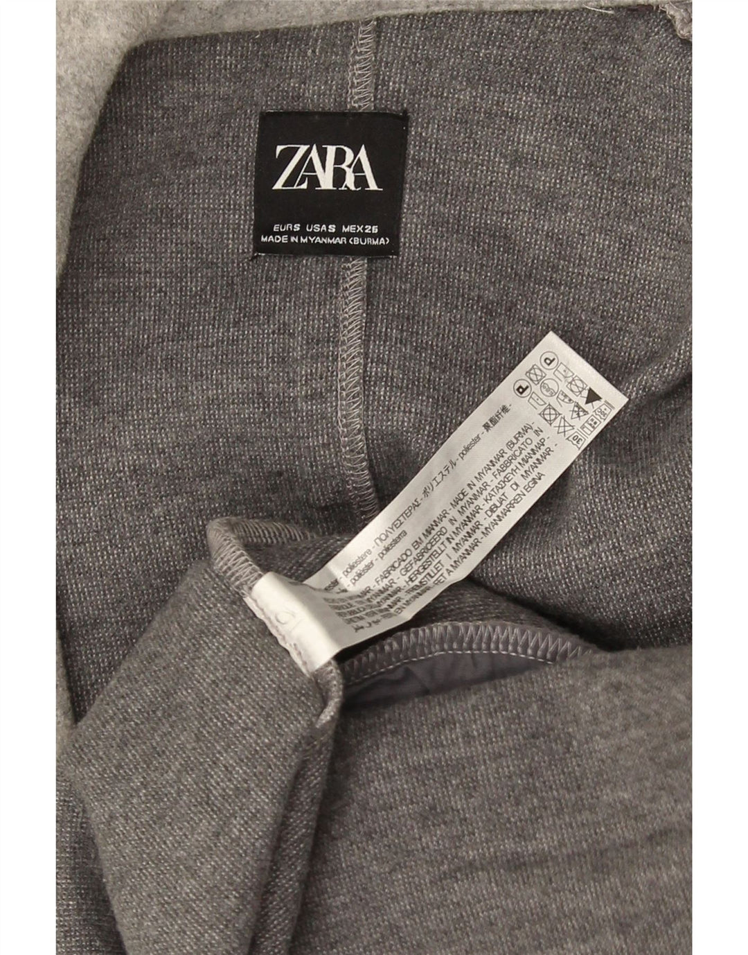 Zara Dame Overfrakke UK 10 Lille Grå Polyester