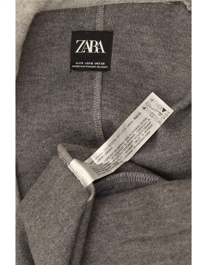 Zara Dame Overfrakke UK 10 Lille Grå Polyester