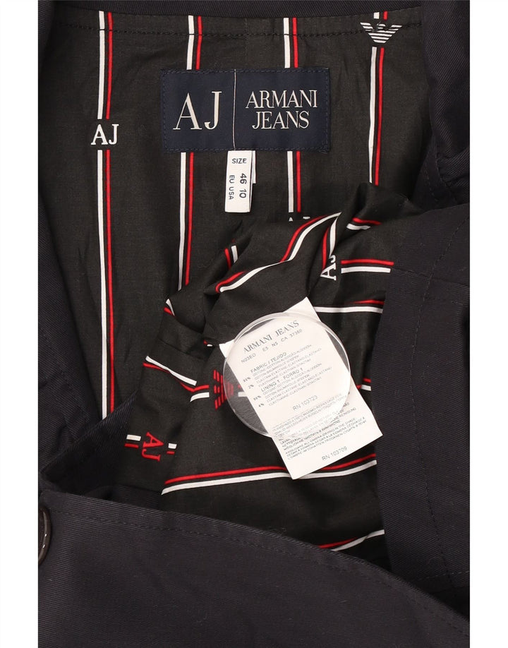 Armani Jeans Jachetă pentru femei Crop 1 Button Blazer US 10 Large Bleumarin