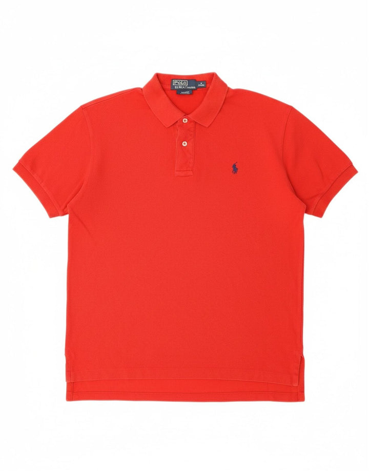 POLO RALPH LAUREN Mens Polo Shirt Medium Red Cotton