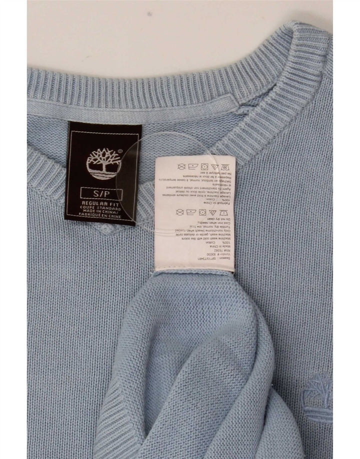 Timberland Herren-Pullover mit normaler Passform, V-Ausschnitt, Größe S, blau, Baumwolle