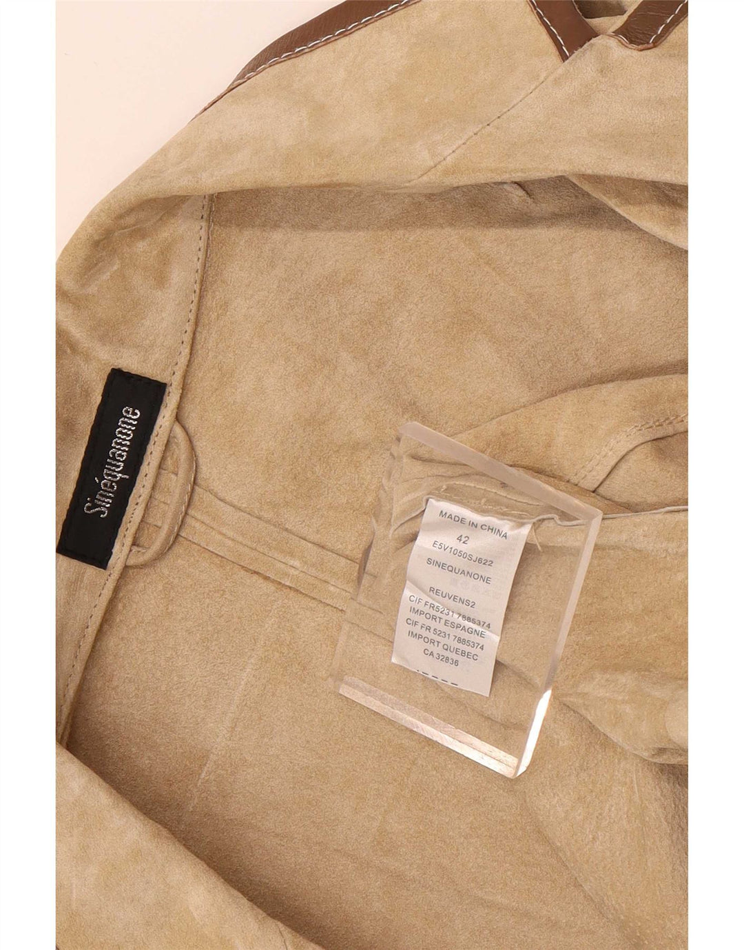 Sinequanone Womens 3/4 Sleeve Suede Bolero Jacket IT 42 Medium Beige