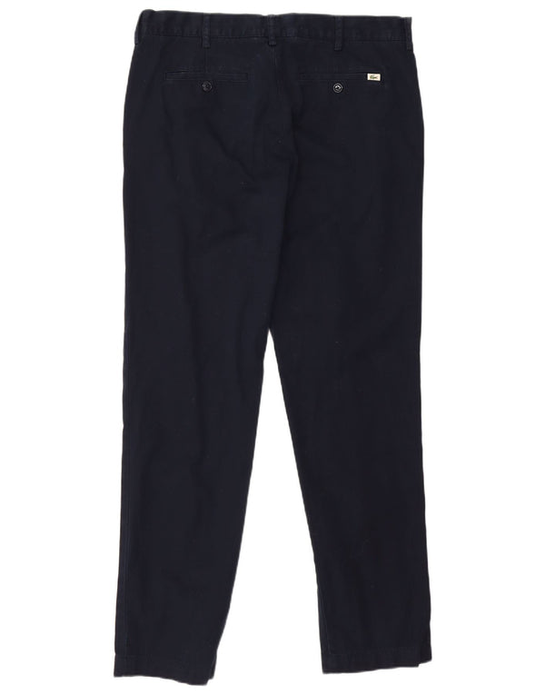 Lacoste Mens Slim Chino Trousers Size 44 Large W34 L31 Navy Blue Cotton