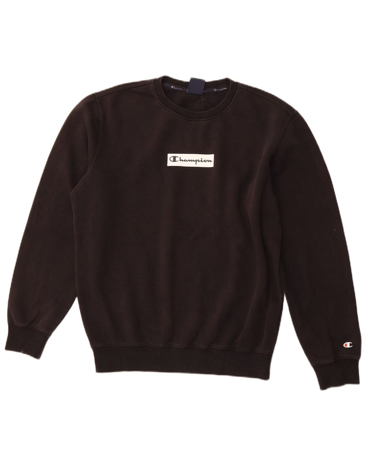 CHAMPION Mens Graphic Sweatshirt Jumper Medium Black Cotton