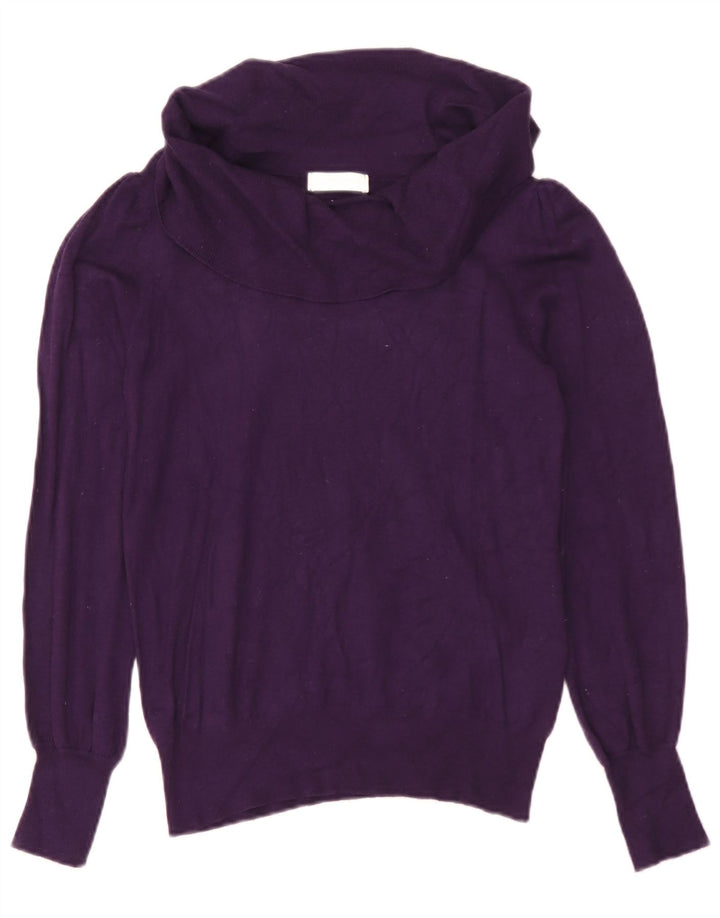 Marks & Spencer Womens Roll Neck Jumper Sweater UK 12 Medium Purple Viscose