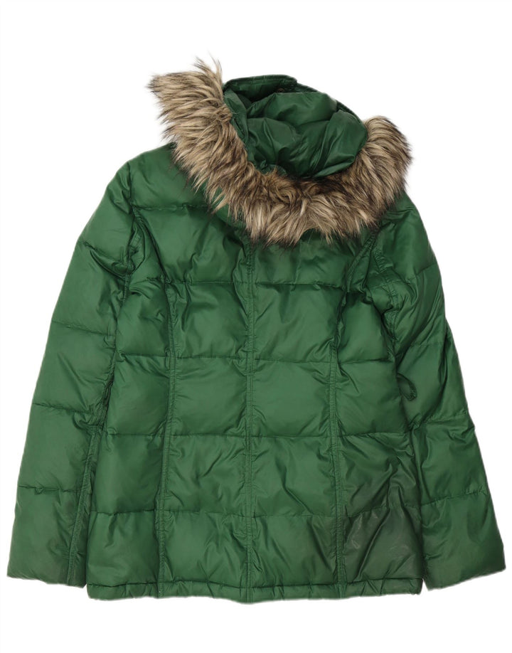 Esprit Womens Hooded Padded Jacket UK 12 Medium  Green