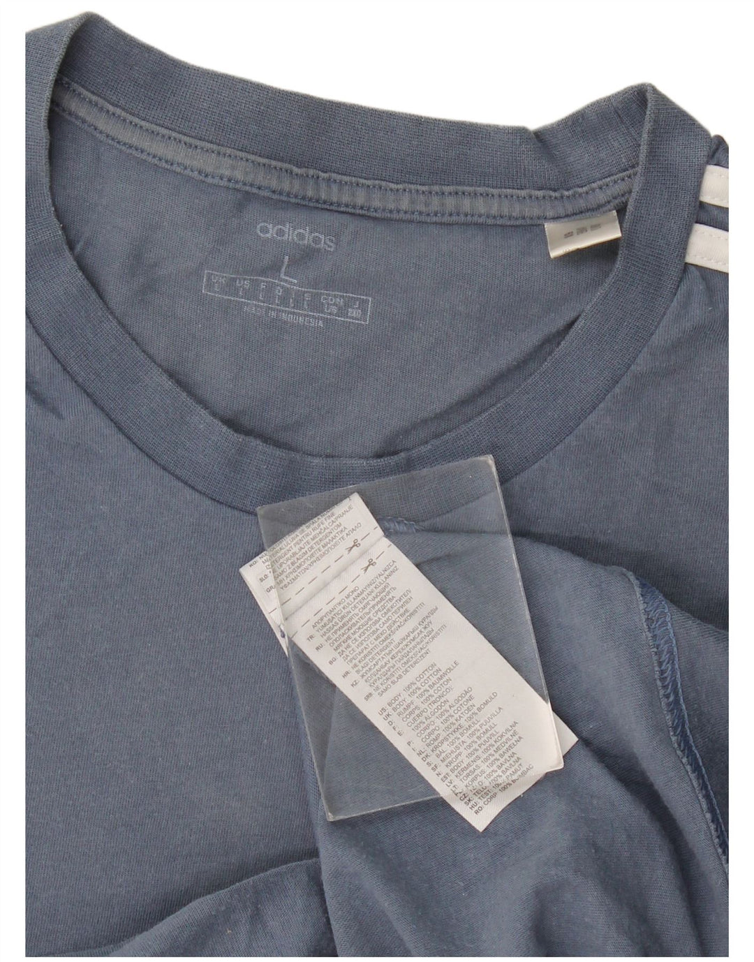 Maglietta Adidas da uomo Top Large in cotone blu