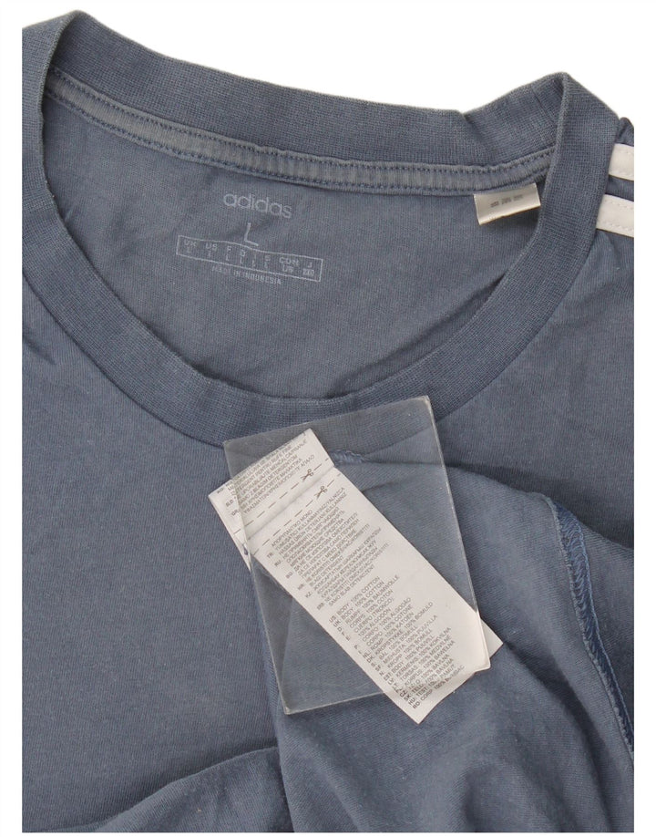 Maglietta Adidas da uomo Top Large in cotone blu