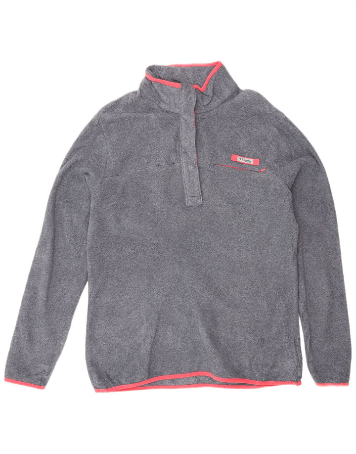 Columbia Womens Button Neck Fleece Jumper UK 18 XL Grey Polyester