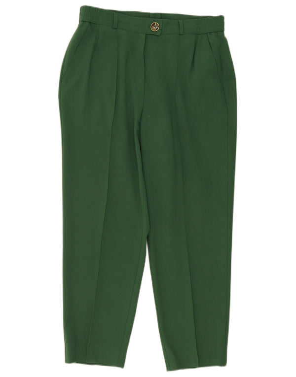 Pantaloni corti con ancoraggi a vita alta da donna vintage UK 14 Large W32 L25 Verde