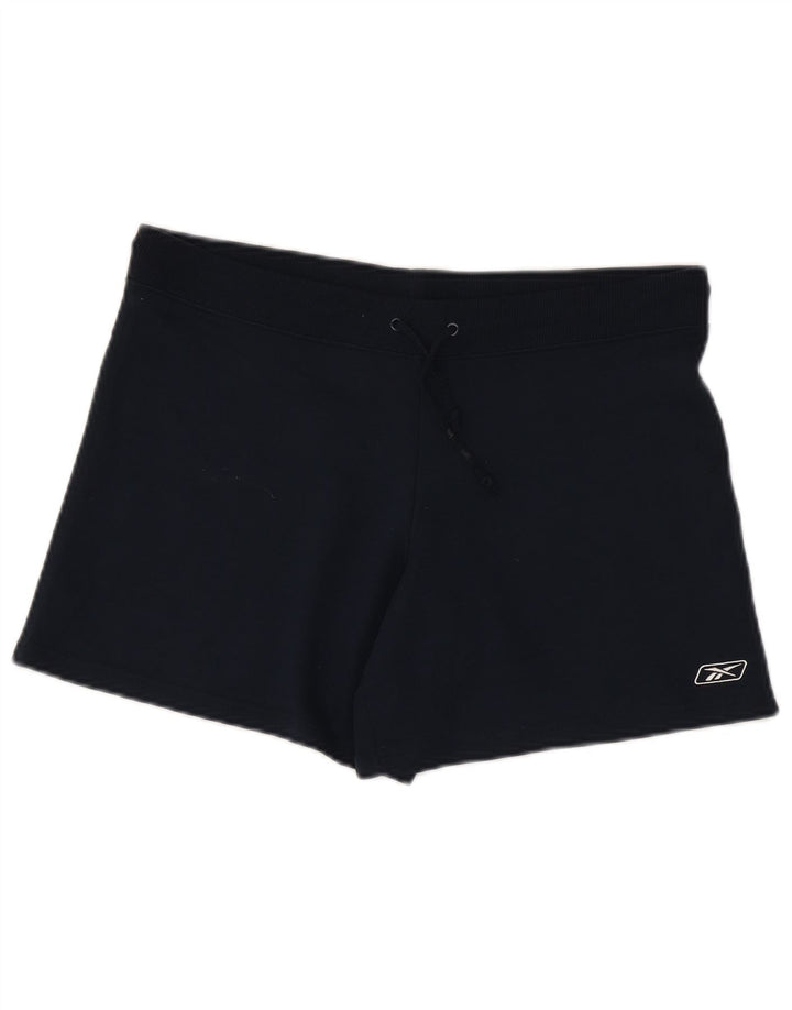 Reebok Womens Sport Shorts UK 12 Medium Navy Blue Cotton