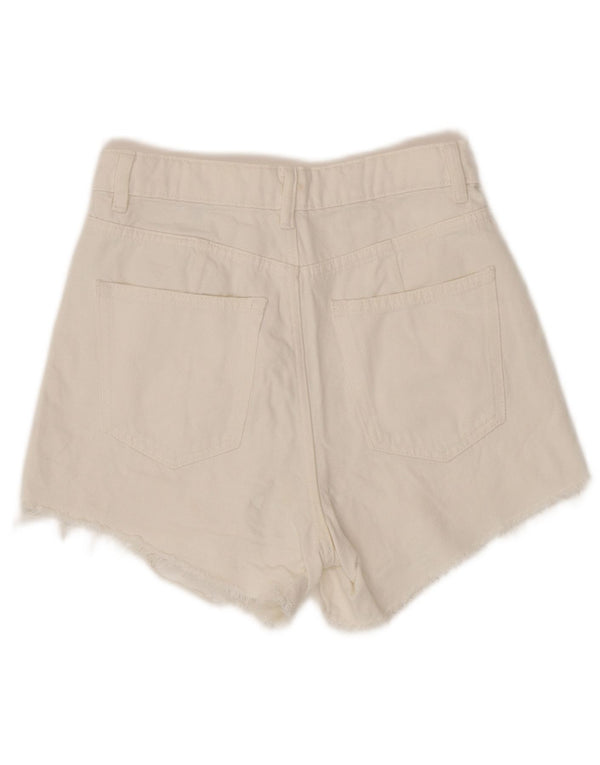 Marks & Spencer Pantaloni scurți din denim cu talie înaltă pentru femei, UK 8 Small W26 White