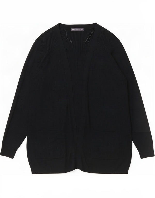 Marks & Spencer Pull cardigan ouvert pour femme UK 16 Large Viscose noire