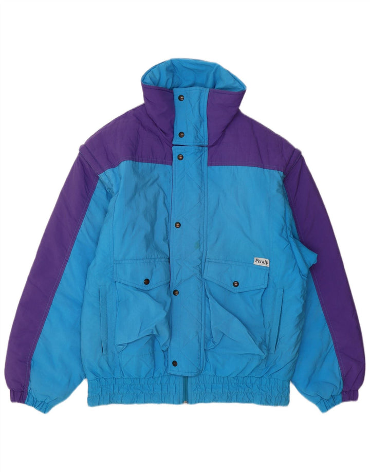 Peralp Mens Padded Jacket IT 48 Medium Blue Colourblock Polyester