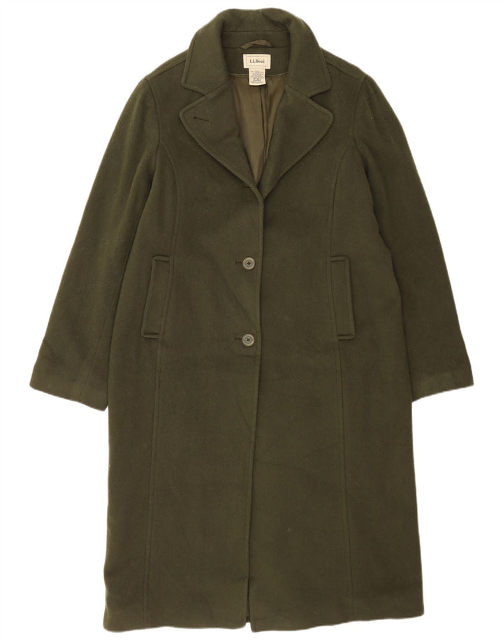 L.L.Bean Womens Overcoat US 14 XL Khaki Lambswool