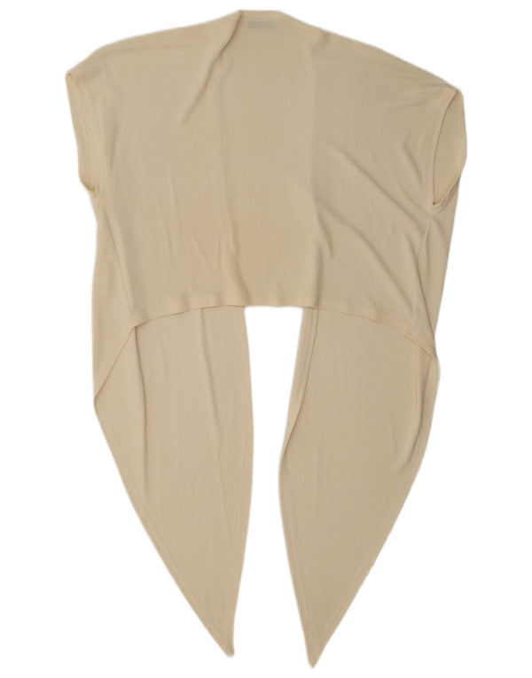 Vintage Damen Ärmelloses Bolero Top UK 16 Large Off White