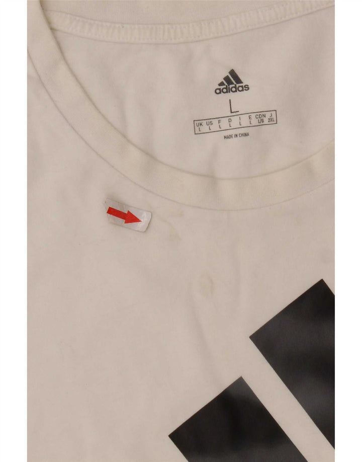 Мужская футболка с рисунком Adidas, большая белая