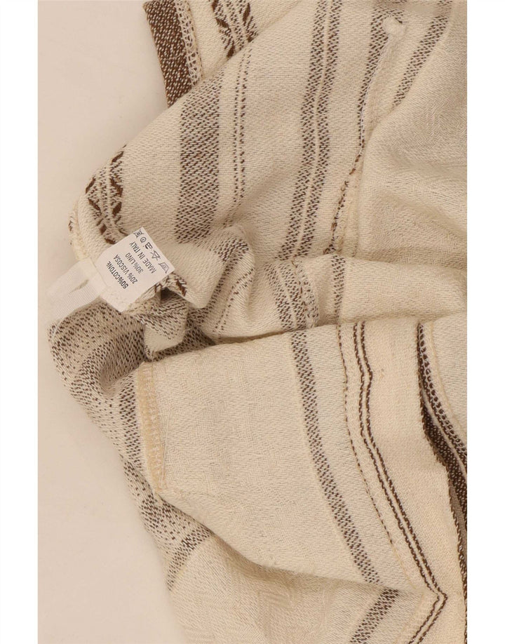 Vintage Damen 4-Knopf-Blazer ohne Ärmel, UK 12, mittelbeige gestreift