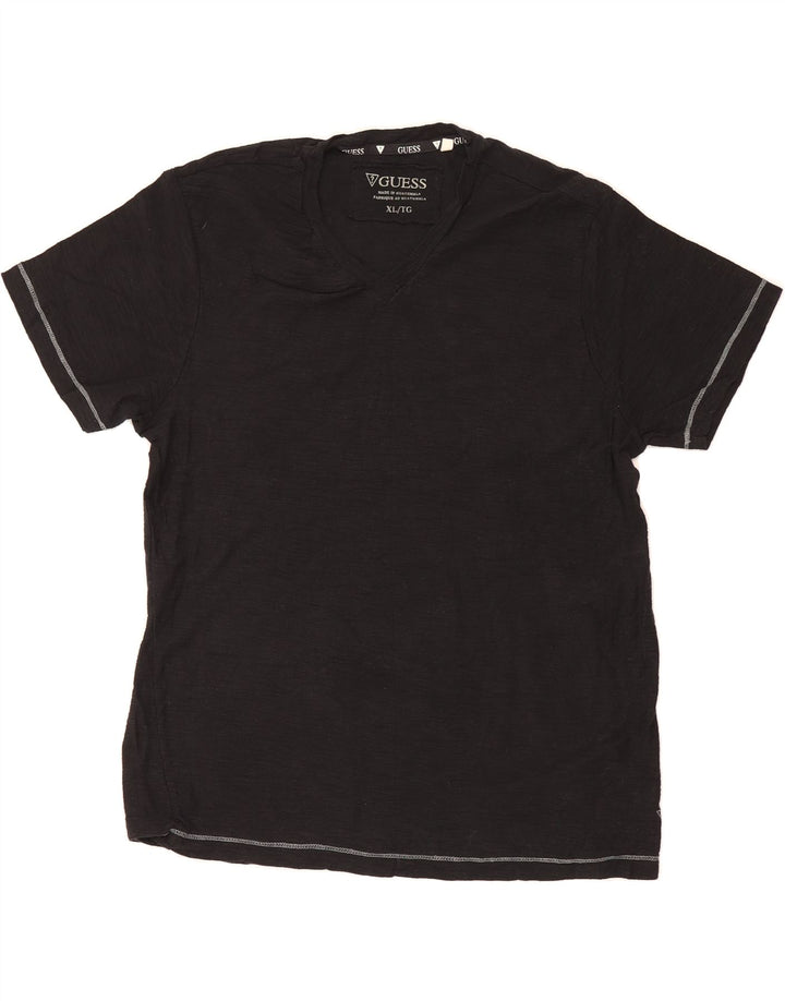 GUESS Mens T-Shirt Top XL Black Cotton Vintage Guess and Second-Hand Guess from Messina Hembry 
