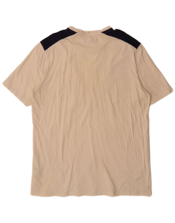 Tricou cu grafică pentru bărbați Fila Top 2XL, bej, bumbac color bloc