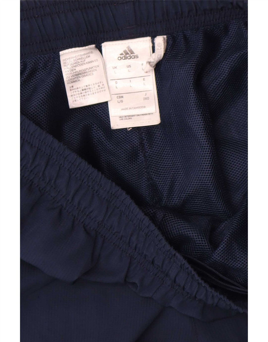 Adidas muške hlače za trenirku s grafičkim motivima, velike tamnoplave poliesterske hlače