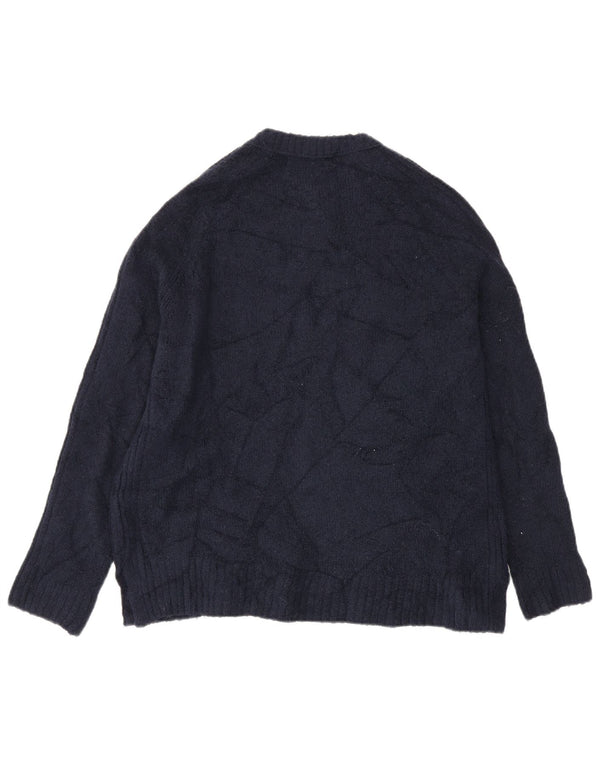 Marks & Spencer Womens Crew Neck Jumper Sweater UK 14 Medium Navy Blue