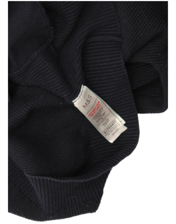 Marks & Spencer Mens Cardigan Sweater Small Navy Blue Polyester