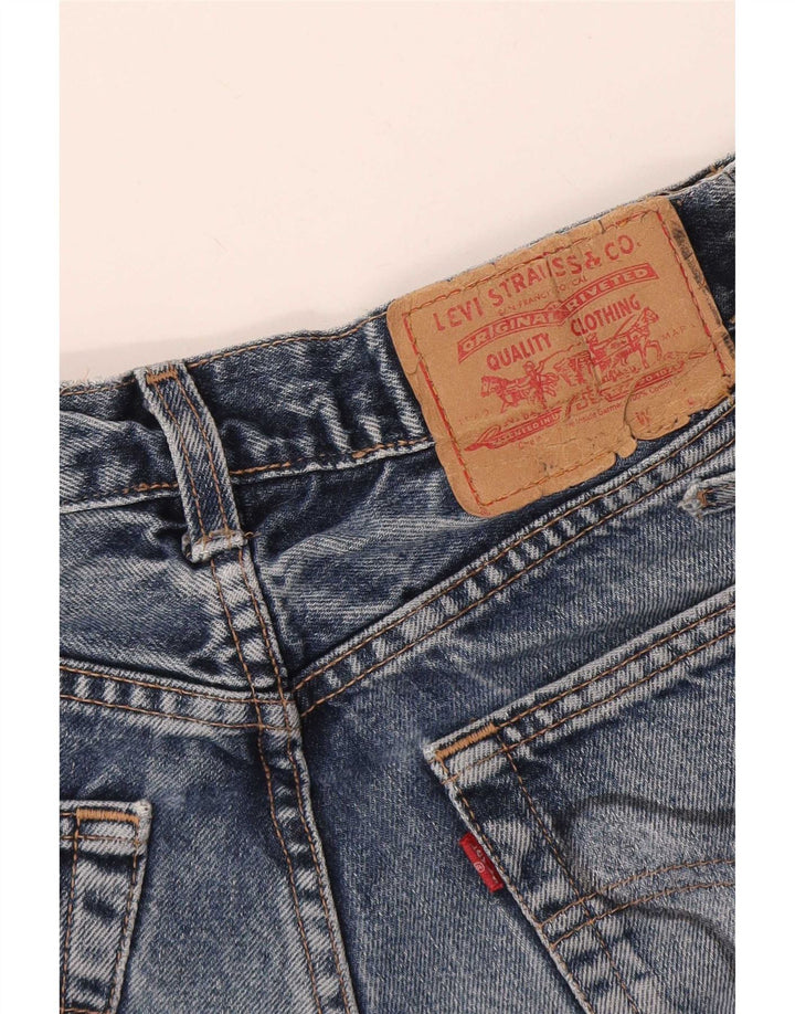 Pantaloncini di jeans invecchiati Levi's da donna W24 XS Blu