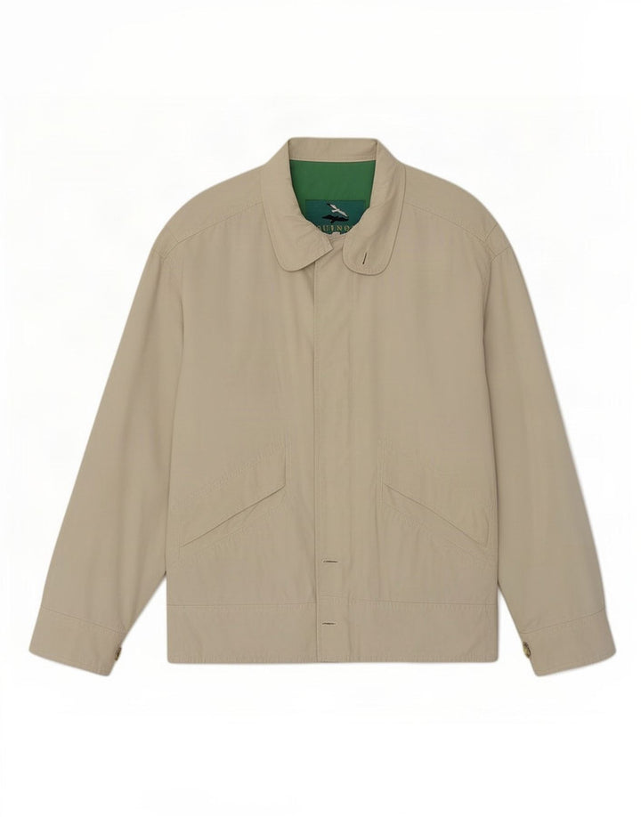 Vintage hombres bomber chaqueta Reino Unido 38 algodón beige medio