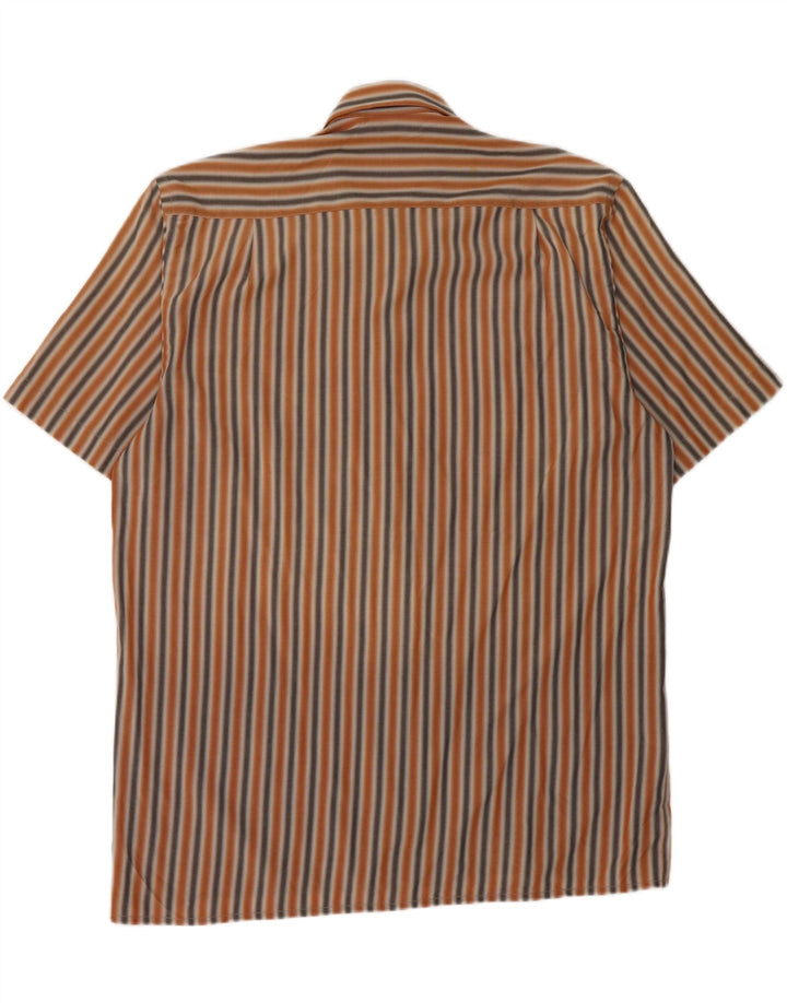 ENGBERS Mens Short Sleeve Shirt Large Orange Striped