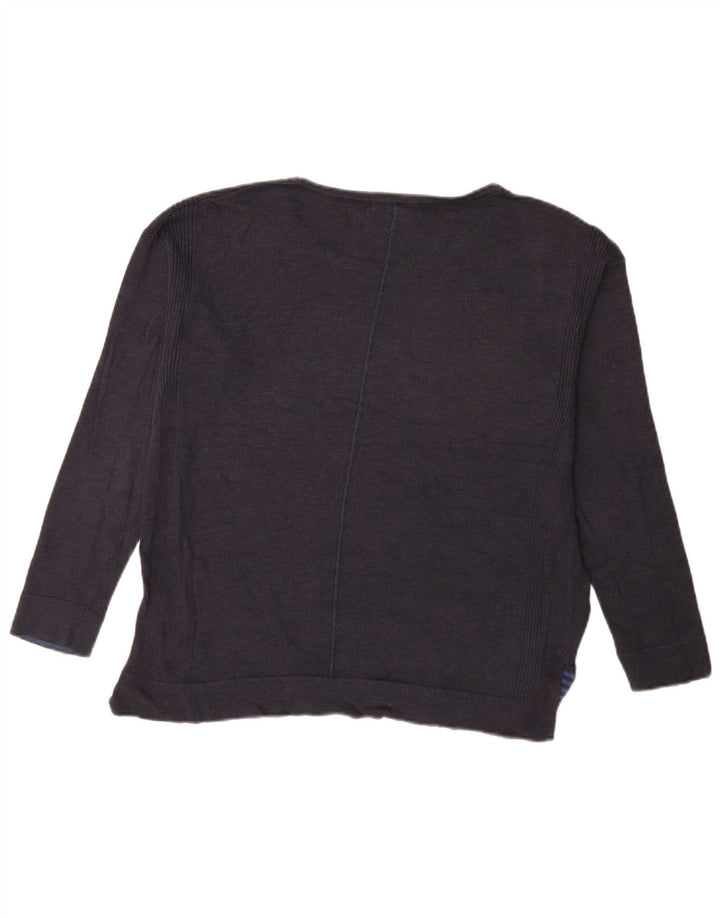 WHITE STUFF Womens Boat Neck Jumper Sweater UK 10 Small Navy Blue