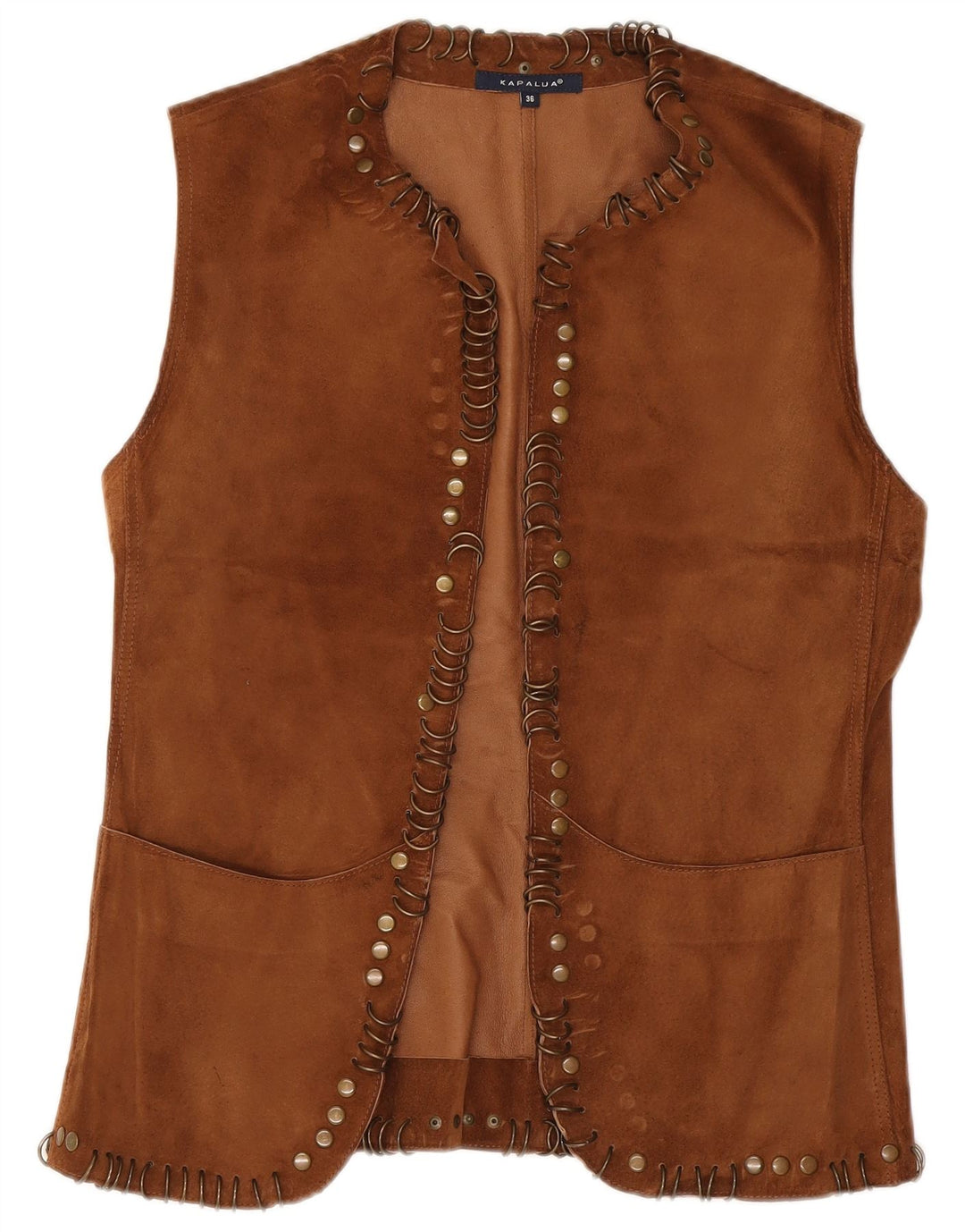 Kapalua Chaleco de cuero para mujer EU 36 Small Brown