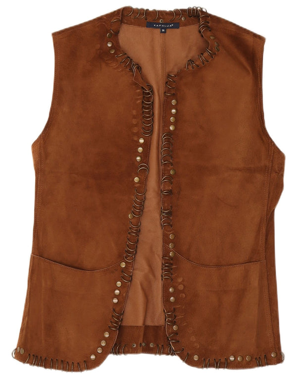 Kapalua Chaleco de cuero para mujer EU 36 Small Brown