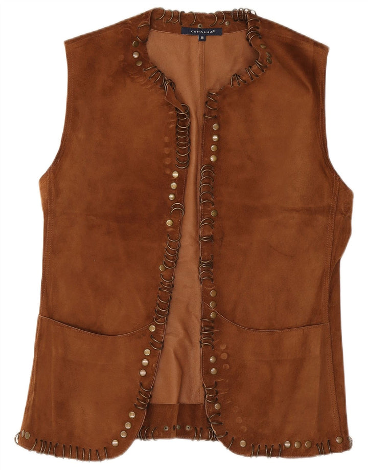 Kapalua Chaleco de cuero para mujer EU 36 Small Brown