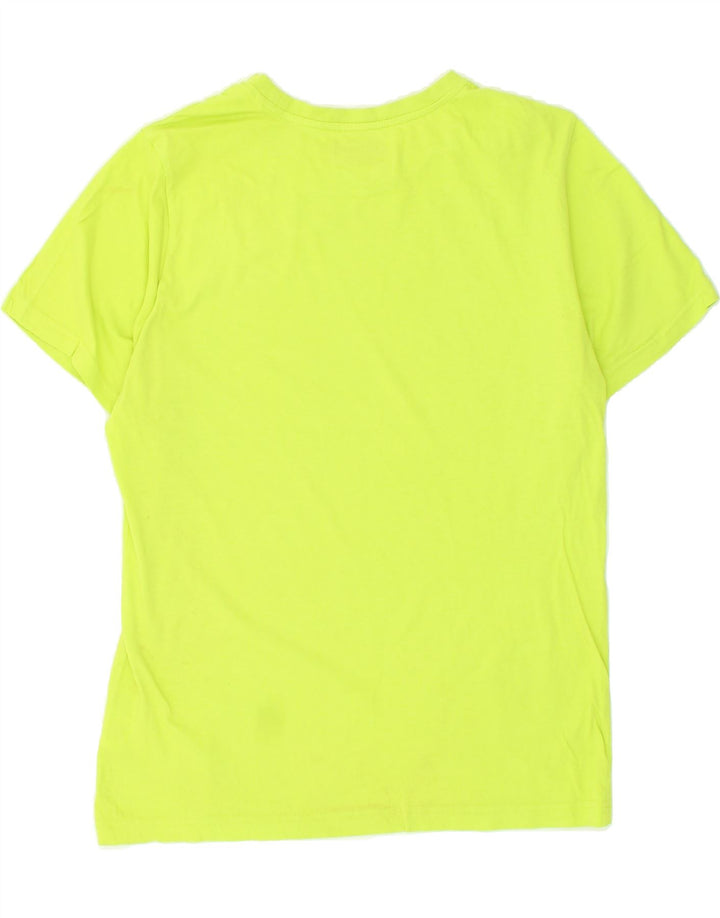 KAPPA Womens T-Shirt Top UK 14 Medium Yellow Cotton | Vintage Kappa | Thrift | Second-Hand Kappa | Used Clothing | Messina Hembry 