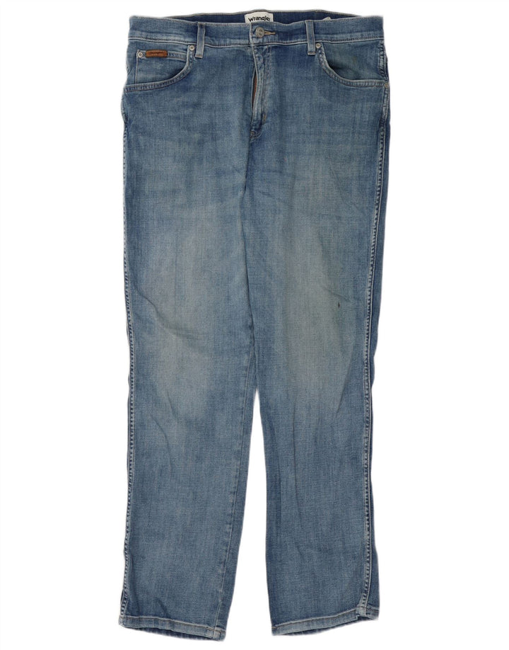 Wrangler Mens Texas Straight Jeans W36 L30 Blue Cotton