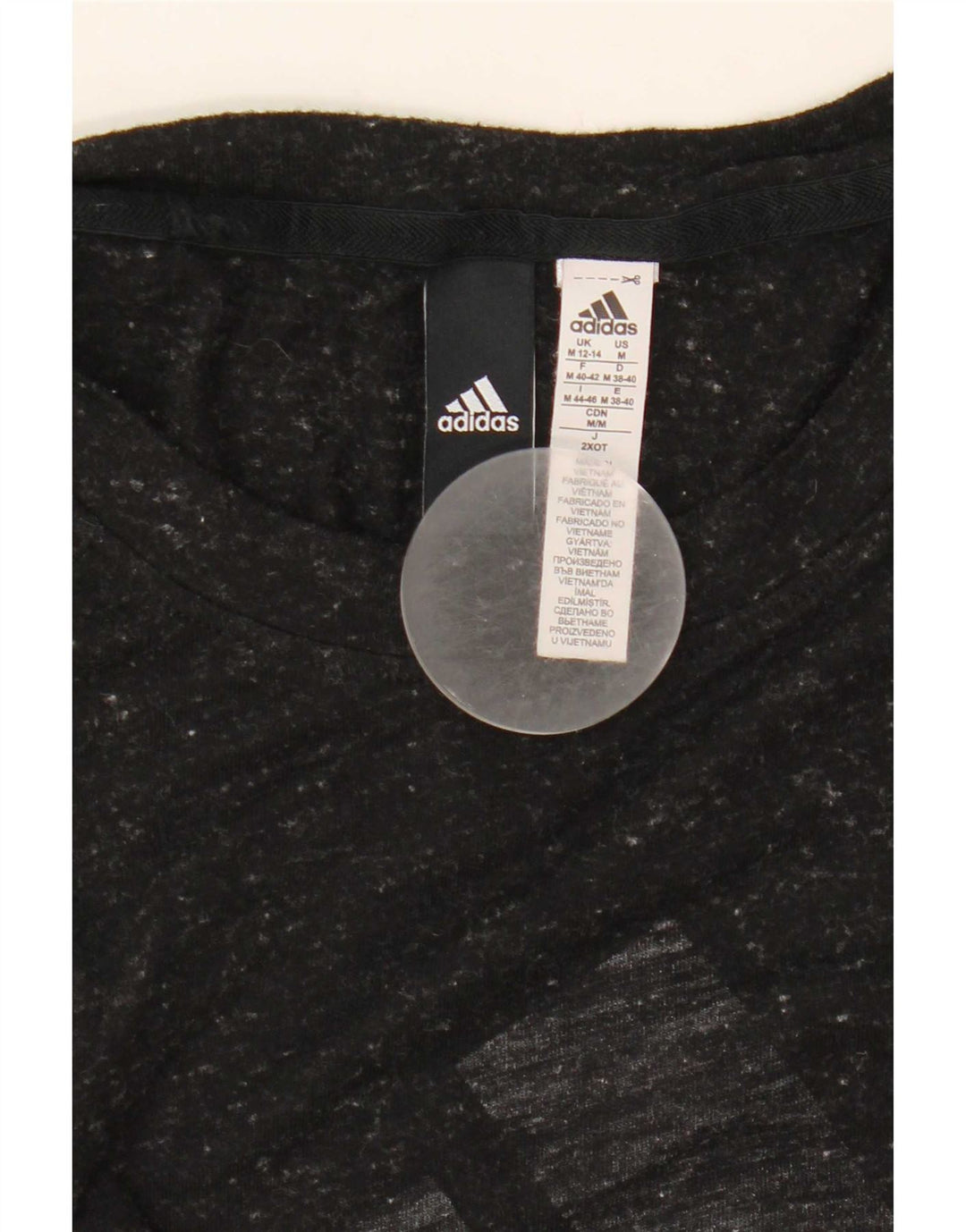 Adidas Womens Graphic Vest Top UK 12/14 Medium Black Flecked