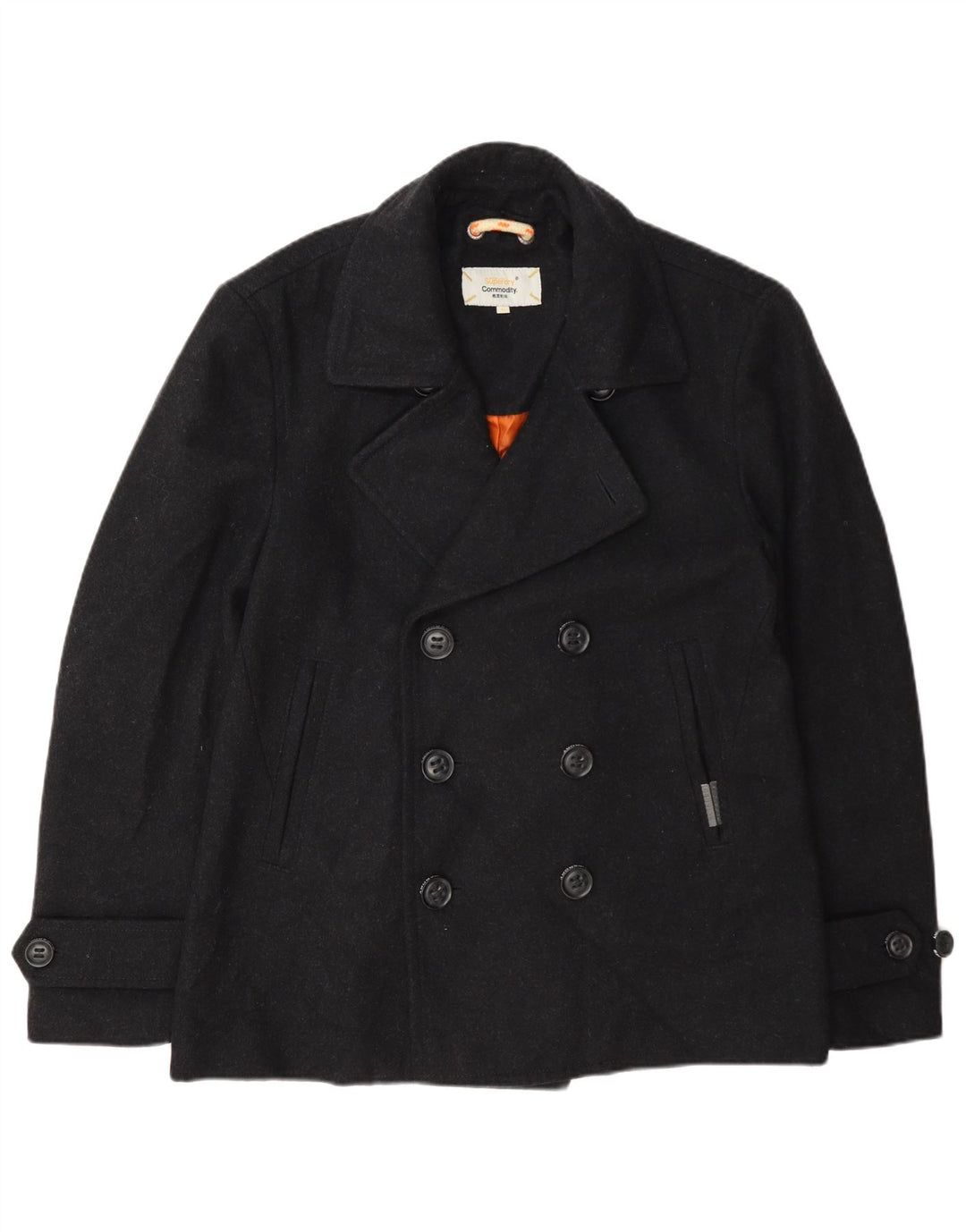 Superdry Mens Pea Coat UK 42 XL Grey