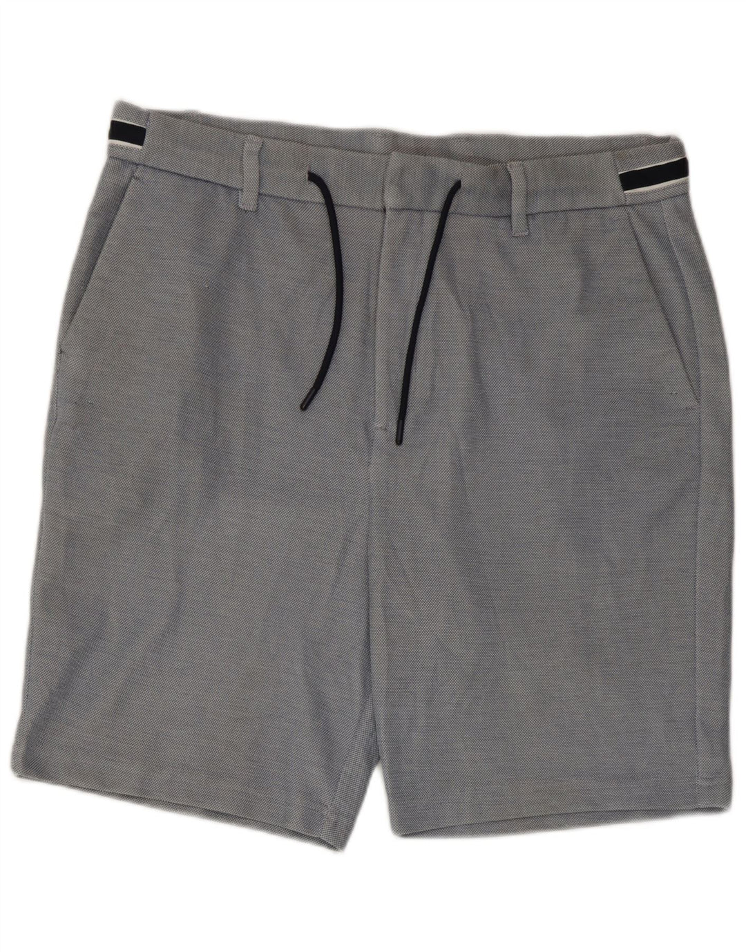 Zara Hombre Shorts Chinos XL W38 Poliéster Azul
