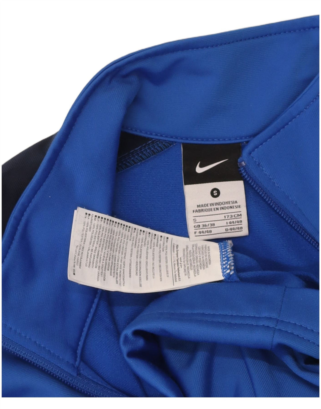 NIKE Mens Tracksuit Top Jacket UK 36/38 Small Blue Colourblock Polyester