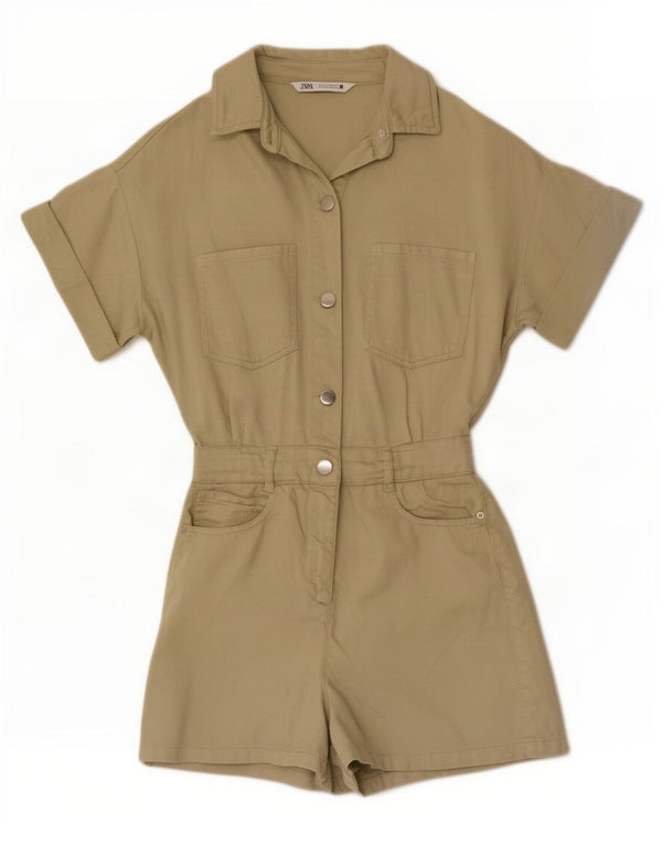 Женский комбинезон свободного кроя Zara UK 6 XS, хлопок цвета хаки