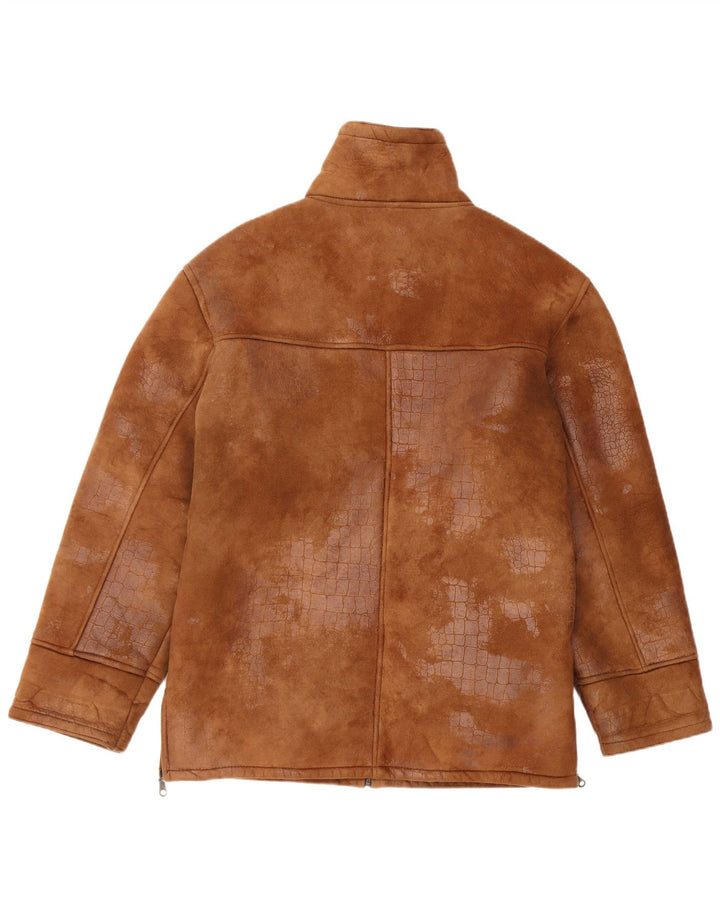 Vintage Mens Shearling Jacket IT 48 Medium Brown