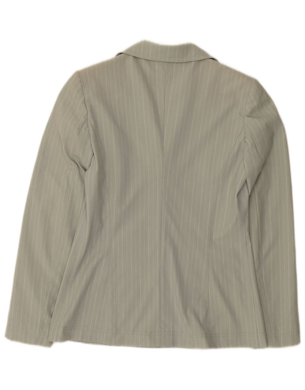 Jaqueta Blazer Feminina Marella UK 12 Poliamida Listrada Verde Médio