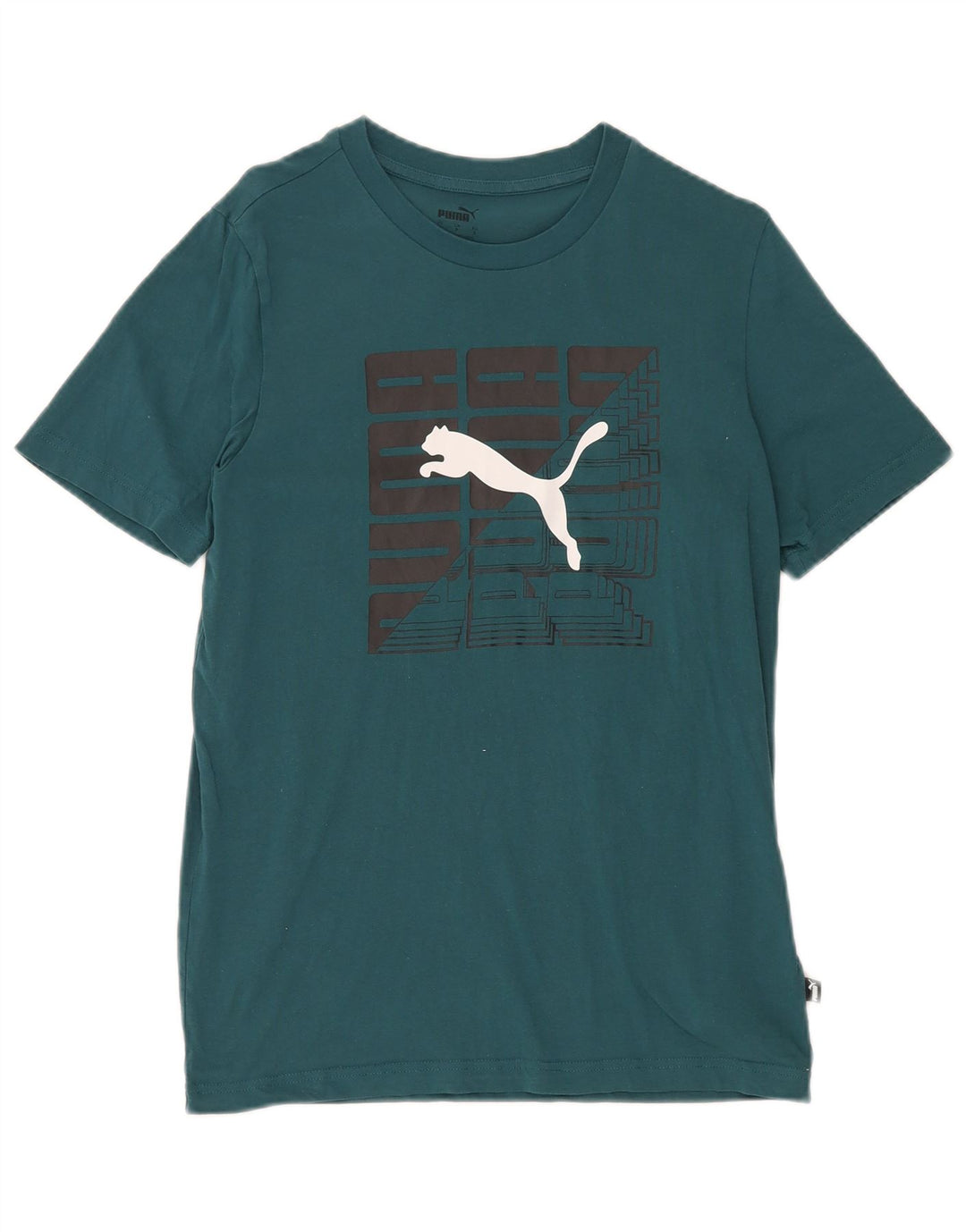Puma Mens Graphic T-Shirt Top Small Green Cotton
