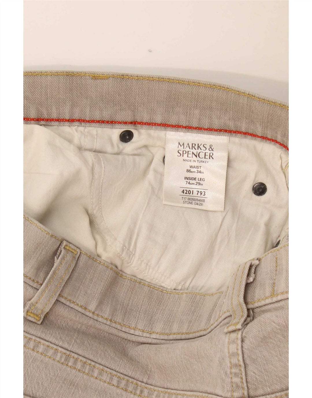 Marks & Spencer Mens Blue Harbour Straight Jeans W34 L29 Grey Cotton