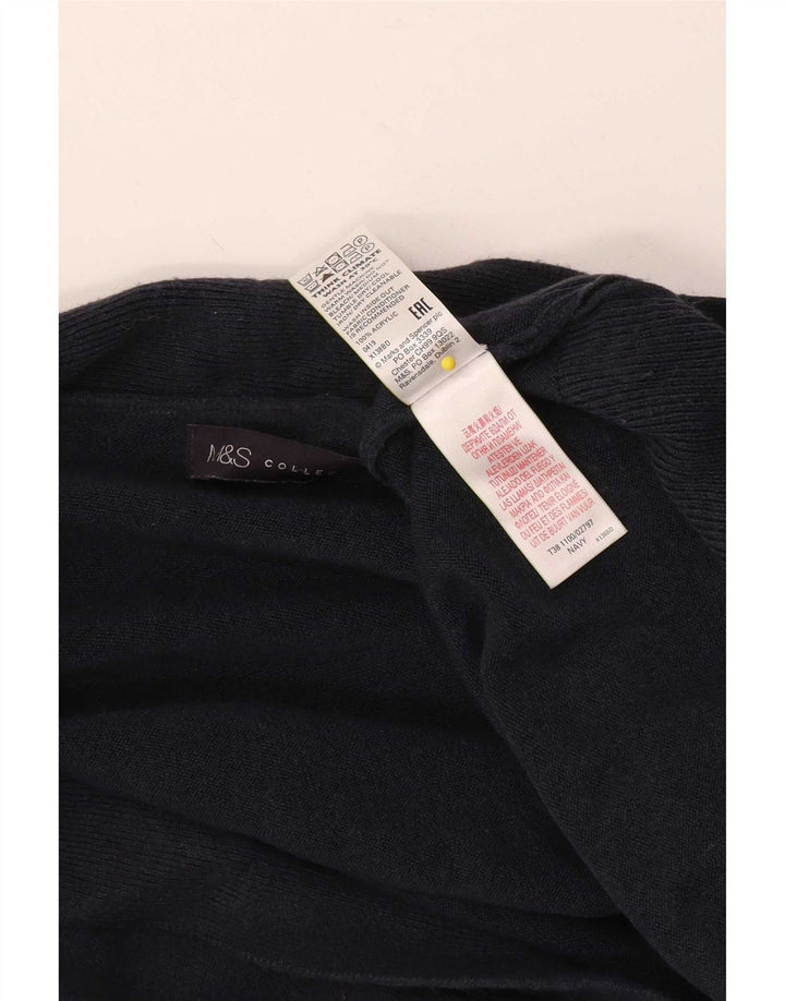 Marks & Spencer Womens Open Cardigan Sweater Small Navy Blue Acryl
