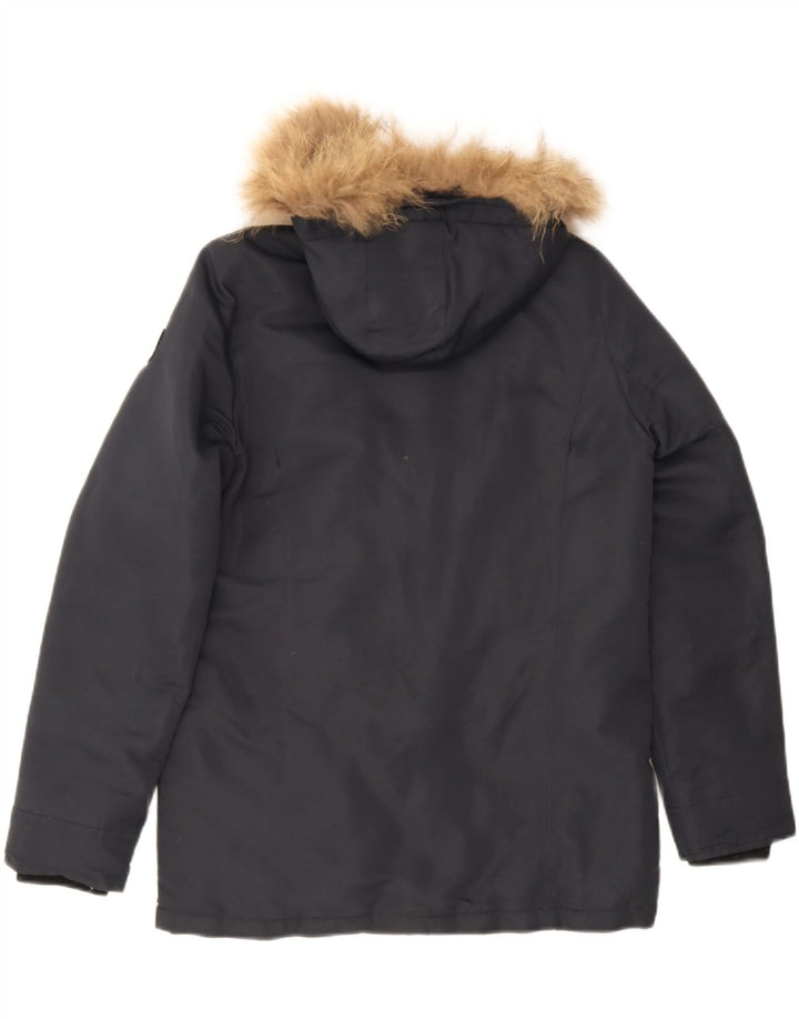 Refrigiwear Chaqueta acolchada con capucha para mujer UK 40 Grande Poliéster azul marino