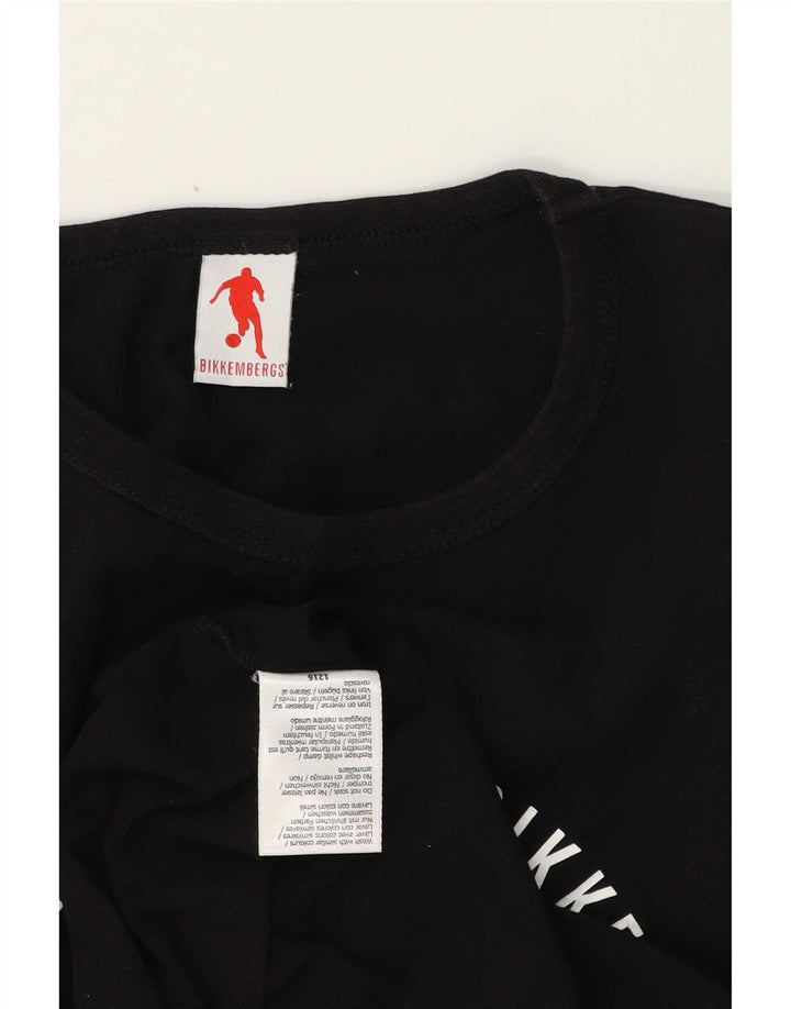 Bikkembergs Mens Graphic T-Shirt Top Small Black Cotton