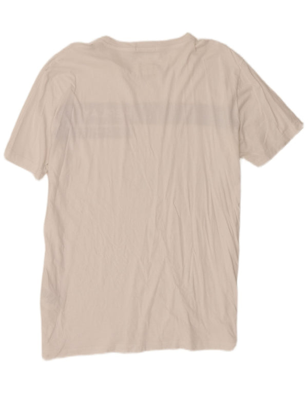 Replay Herren-T-Shirt mit Grafik, 2XL, weiße Farbblock-Baumwolle