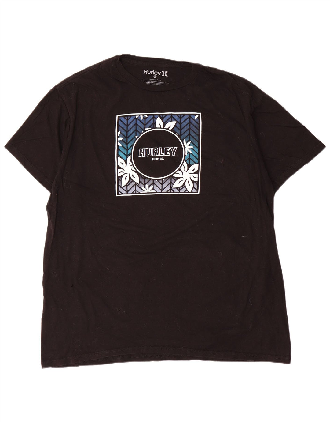 Hurley Mens Graphic T-Shirt Top XL Black